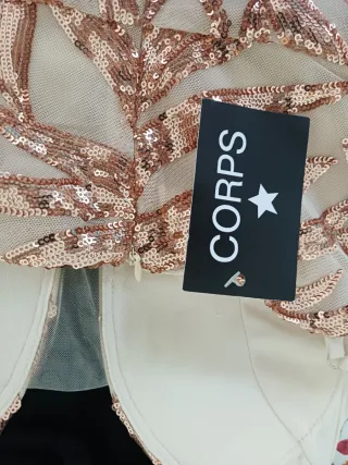 Vestido Celebrity Oro y Blanco