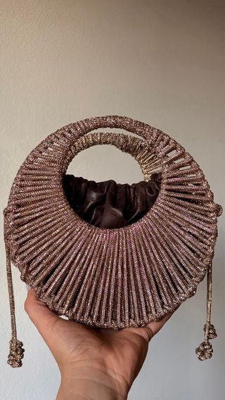 Borsetta a cerchio glitterata