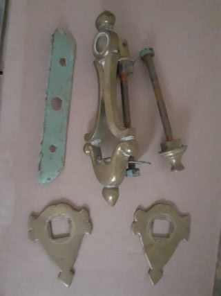 Llamador antiguo completo herrajes metálicos