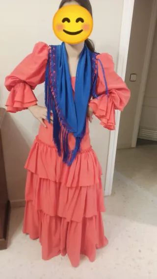 Traje Flamenca Verde y Rojo