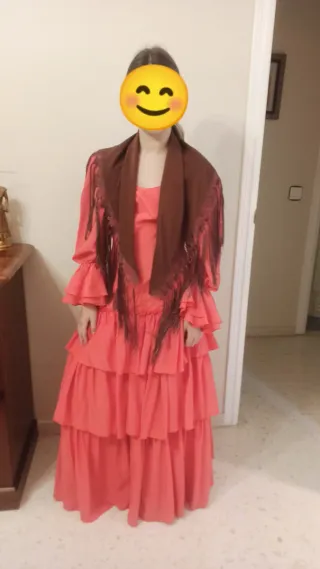 Traje Flamenca Verde y Rojo