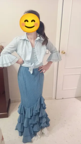 Traje Flamenca Verde y Rojo