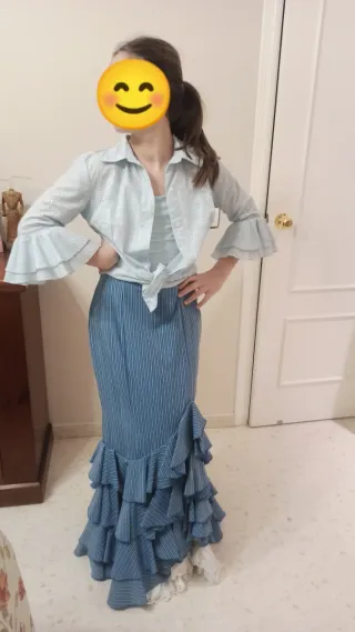 Traje Flamenca Verde y Rojo