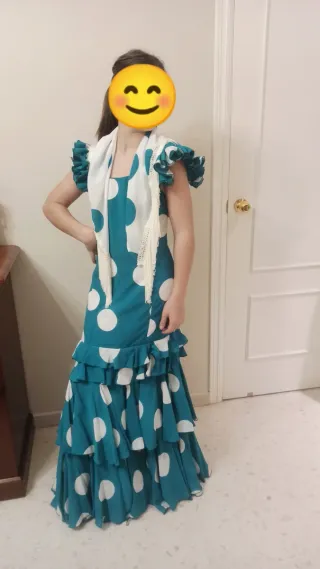 Traje Flamenca Verde y Rojo