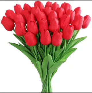 Tulipani Rossi Artificiali (Pianta Decorativa)
