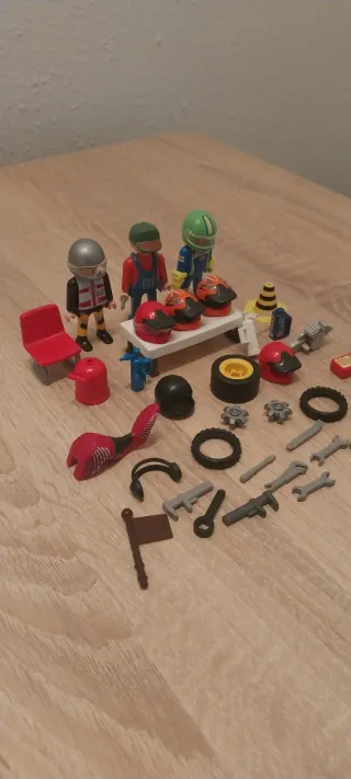 Playmobil,dakar,lote,piloto,camión,taller,mecanico
