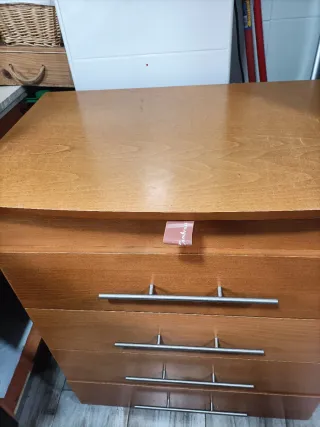 Mueble sinfonier cambiador madera con ruedas