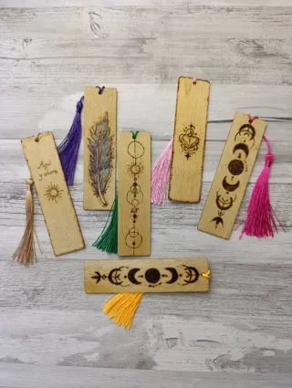Marcapáginas Madera Pirograbado Artesanal