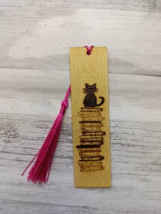 Marcapáginas Madera Pirograbado Artesanal