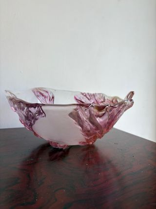 Cuenco de cristal grande decorado