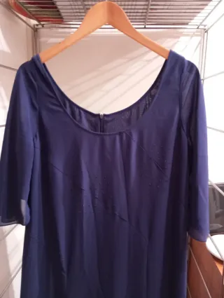 Abito elegante blu elettrico maniche pipistrello