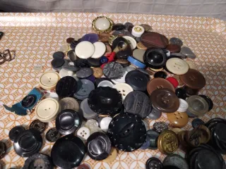 Lote botones vintage y hebillas