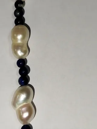 Collar Perlas Naturales y Lapislázuli