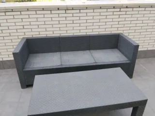 Conjunto Muebles Exterior Ratán Negro