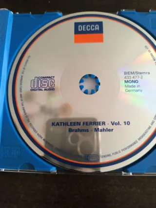 CD Kathleen Ferrier - Brahms, Mahler