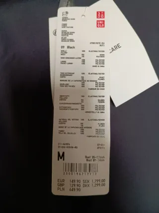 Uniqlo Parka Plumas Sin Costuras Talla M