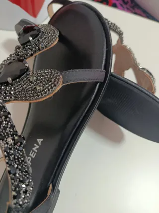 Sandalias Alma En Pena Joya Negras