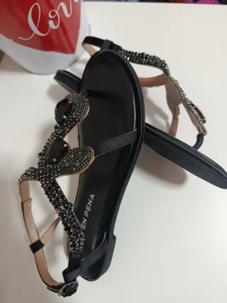 Sandalias Alma En Pena Joya Negras