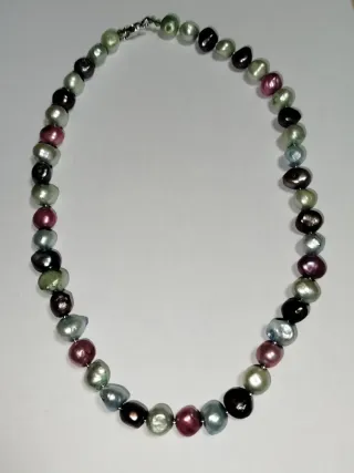 Collar Perlas Naturales Multicolor