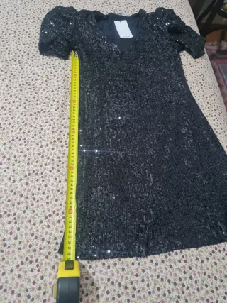 Vestido fiesta lentejuelas negro