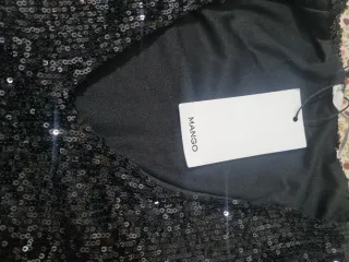 Vestido fiesta lentejuelas negro