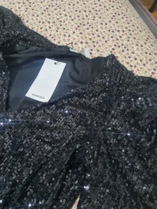 Vestido fiesta lentejuelas negro