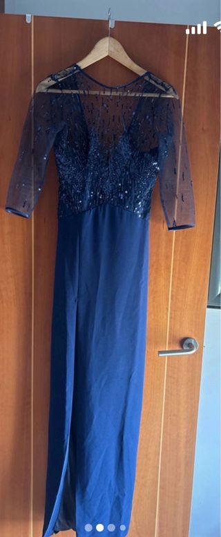 Vestido Largo Silvia Navarro Azul