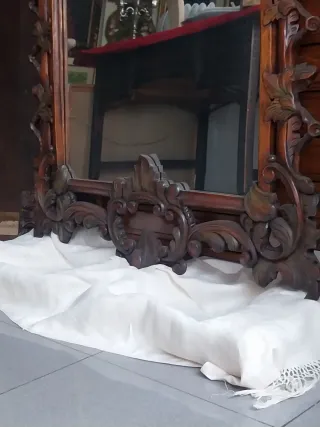 Espejo Rococo Madera Tallada