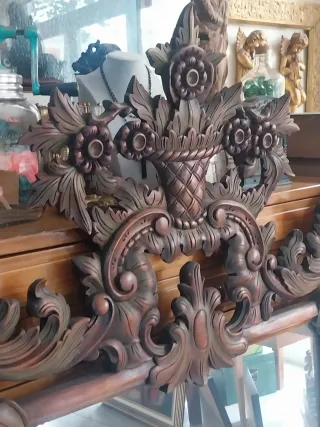 Espejo Rococo Madera Tallada