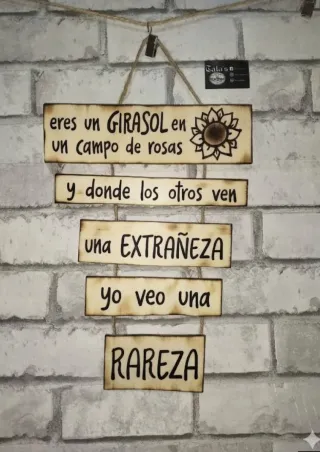 Placa decorativa madera Girasol