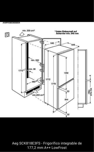Frigorífico Combi AEG SCK818E3FS Integrable