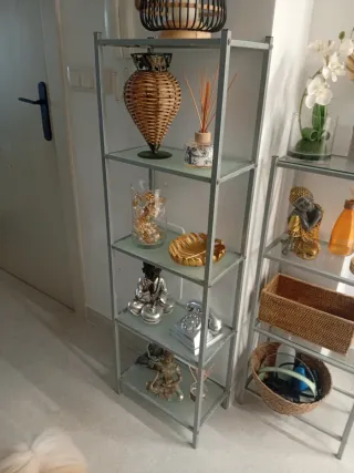 Estantería 5 lejas cristal y metal