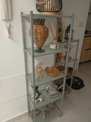 Estantería 5 lejas cristal y metal