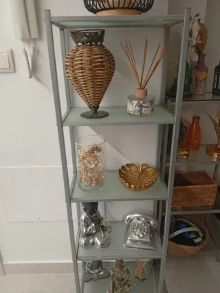 Estantería 5 lejas cristal y metal