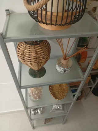 Estantería 5 lejas cristal y metal