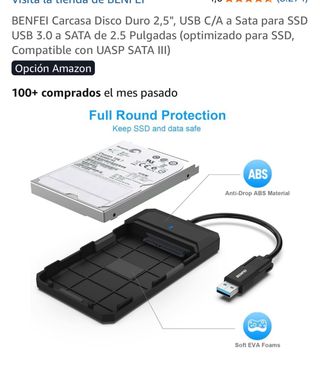 BENFEI Carcasa Disco Duro 2.5 USB C/A SATA