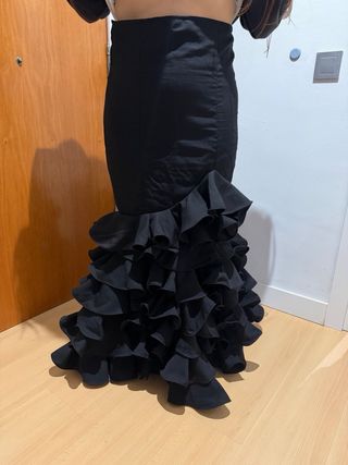 Falda flamenca volantes negra