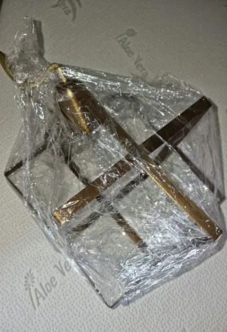 Lampadario ottone bronzato con globo vetro