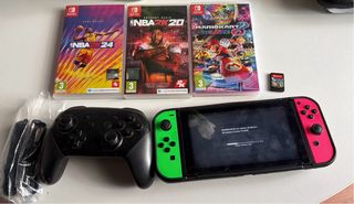 Nintendo Switch + Mando Pro + Juegos