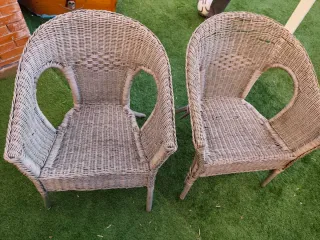 Sofá y 2 sillones de jardín madera