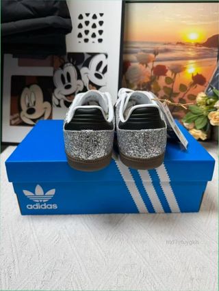Adidas Samba Glitter Plata Negras Talla 37