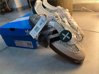 Adidas Samba Glitter Plata Negras Talla 39 Nuevas
