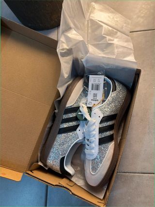 Adidas Samba Glitter Plata Negras Talla 39 Nuevas