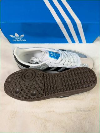 Adidas Samba Glitter Plata Negras Talla 37
