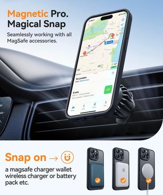 Funda Magnética para iPhone 14 Pro , Compatible con MagSafe, Carcasa Fondo Mate Translúcido,Negro
