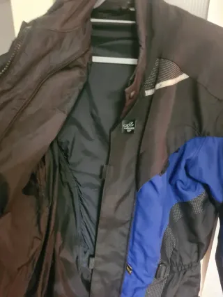 Chaqueta de moto MILINE azul y negra