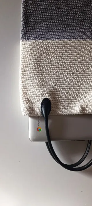 Bolso Tote + Regalo - bicolor crochet Portalaptop