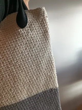 Bolso Tote + Regalo - bicolor crochet Portalaptop