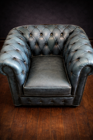 Sillón Chester Club Piel Azul Turquesa