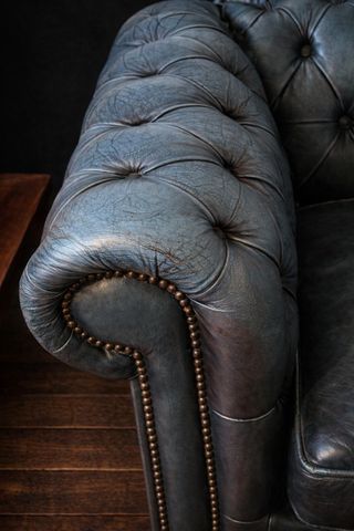 Sillón Chester Club Piel Azul Turquesa